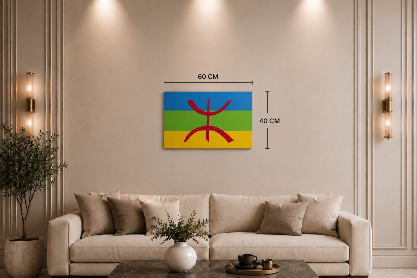 Canvas Wall Art (Amazigh flag)