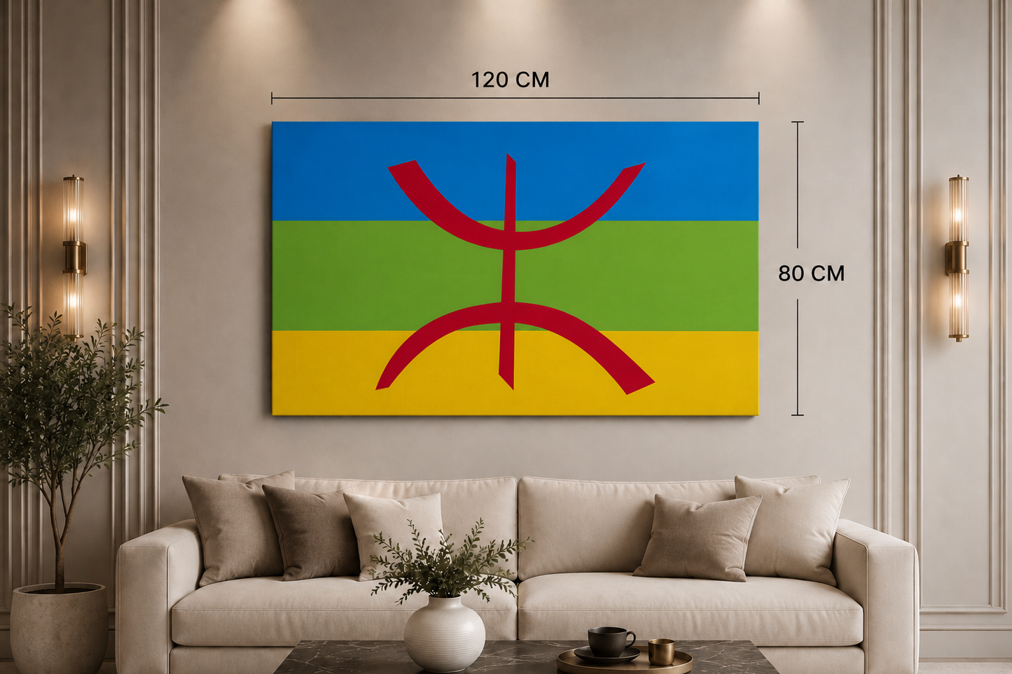 Canvas Wall Art (Amazigh flag)