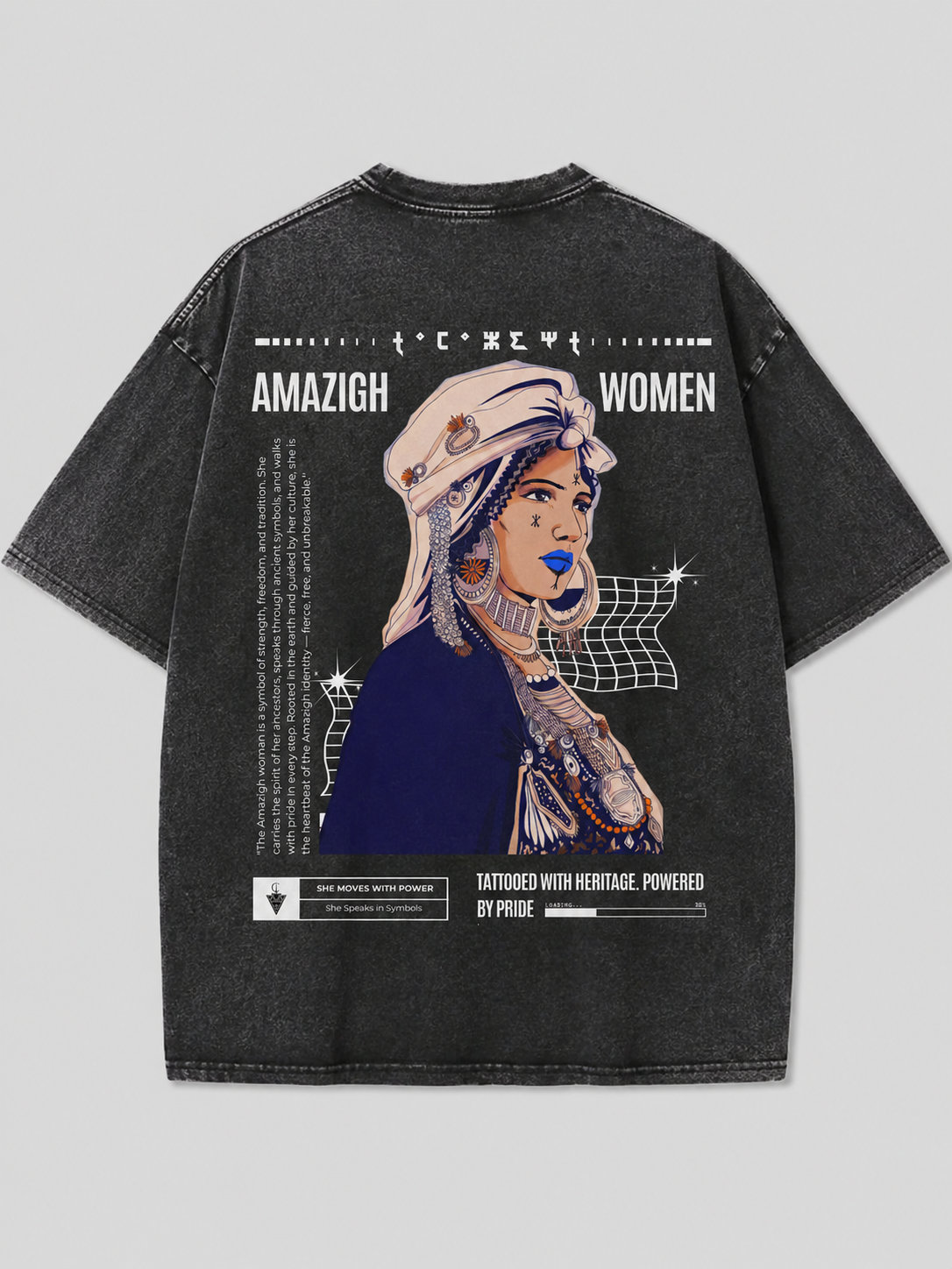 Acid Wash Oversized T-shirt (TAMAZIGHT)