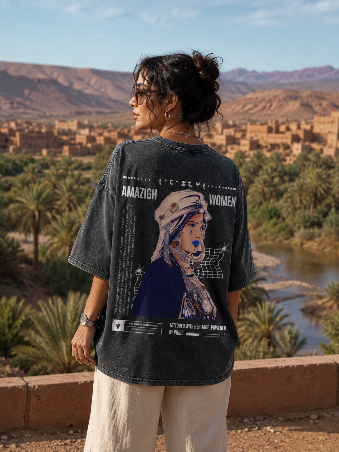 Acid Wash Oversized T-shirt (TAMAZIGHT)